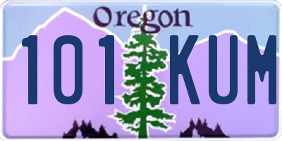 OR license plate 101KUM