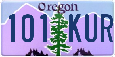 OR license plate 101KUR