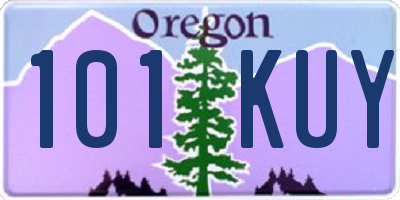 OR license plate 101KUY