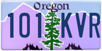 OR license plate 101KVR