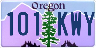 OR license plate 101KWY