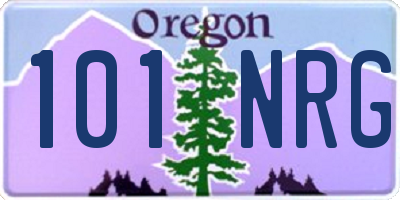 OR license plate 101NRG