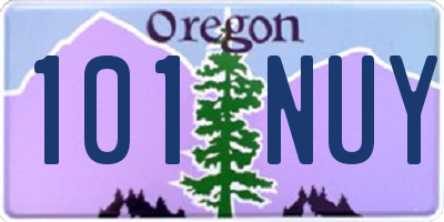 OR license plate 101NUY