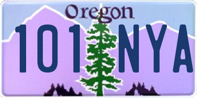OR license plate 101NYA