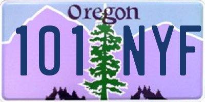 OR license plate 101NYF