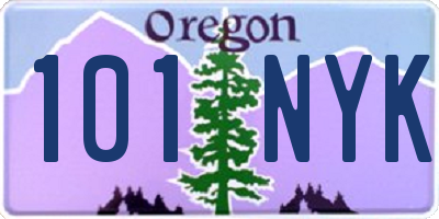 OR license plate 101NYK