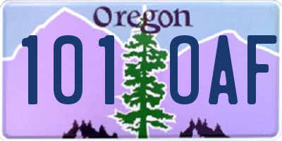 OR license plate 101OAF