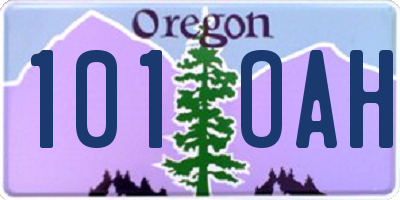 OR license plate 101OAH