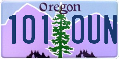 OR license plate 101OUN