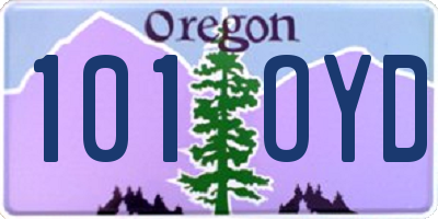 OR license plate 101OYD