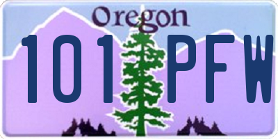 OR license plate 101PFW
