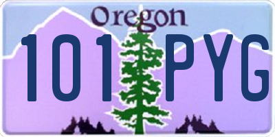 OR license plate 101PYG