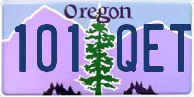 OR license plate 101QET
