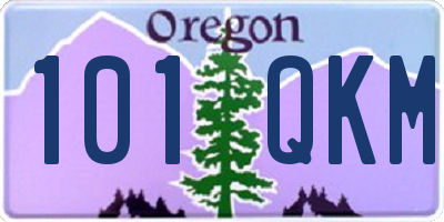 OR license plate 101QKM