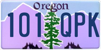 OR license plate 101QPK