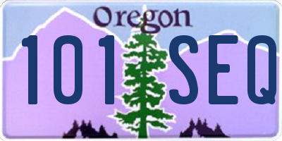 OR license plate 101SEQ