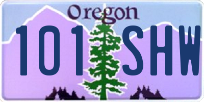 OR license plate 101SHW