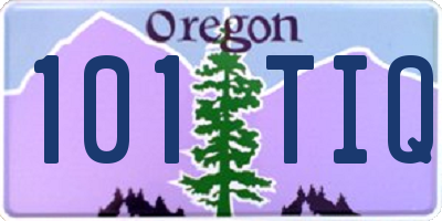OR license plate 101TIQ