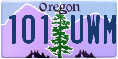 OR license plate 101UWM