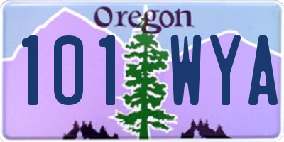 OR license plate 101WYA