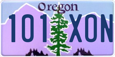 OR license plate 101XON