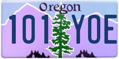 OR license plate 101YOE