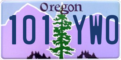 OR license plate 101YWO