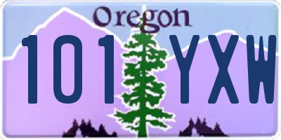 OR license plate 101YXW