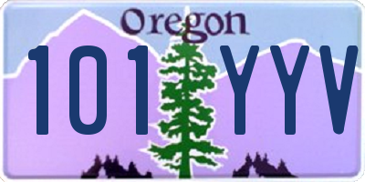 OR license plate 101YYV