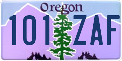 OR license plate 101ZAF