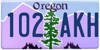 OR license plate 102AKH