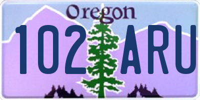 OR license plate 102ARU