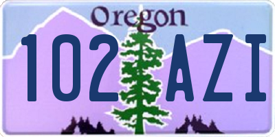 OR license plate 102AZI