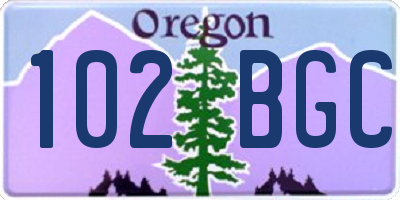 OR license plate 102BGC