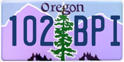 OR license plate 102BPI