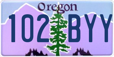 OR license plate 102BYY