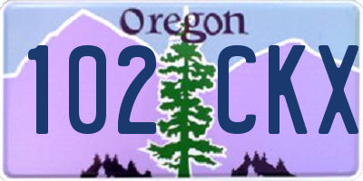 OR license plate 102CKX