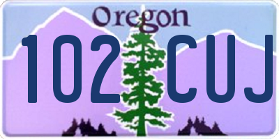 OR license plate 102CUJ