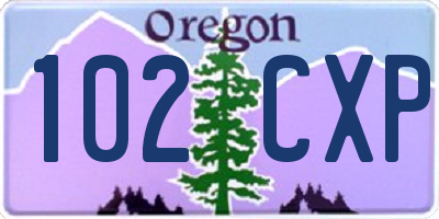 OR license plate 102CXP