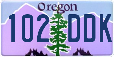 OR license plate 102DDK