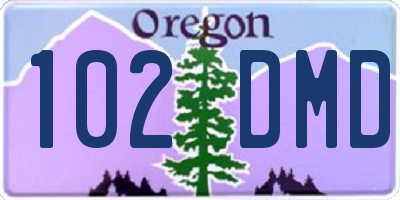 OR license plate 102DMD