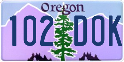 OR license plate 102DOK