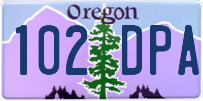 OR license plate 102DPA