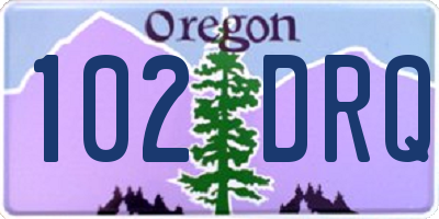 OR license plate 102DRQ