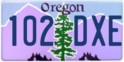 OR license plate 102DXE