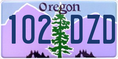 OR license plate 102DZD