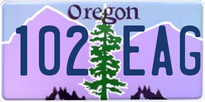 OR license plate 102EAG