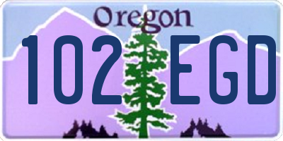 OR license plate 102EGD