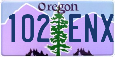 OR license plate 102ENX