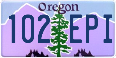 OR license plate 102EPI